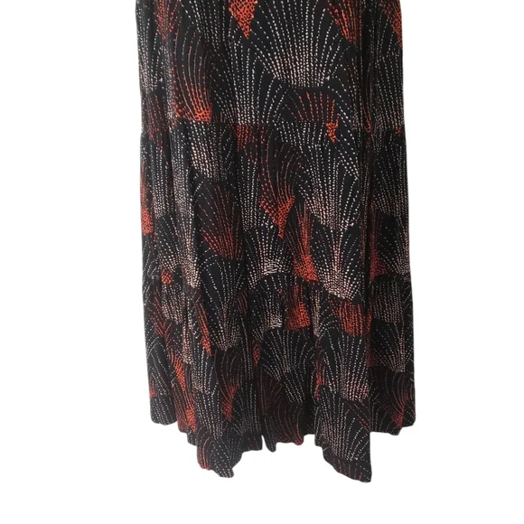 Anthropologie Maeve Harper Tunic Dress‎ Sz XS Fireworks Print Black Red Casual - Picture 3 of 12